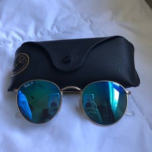 Ray ban round flash lenses blue flash